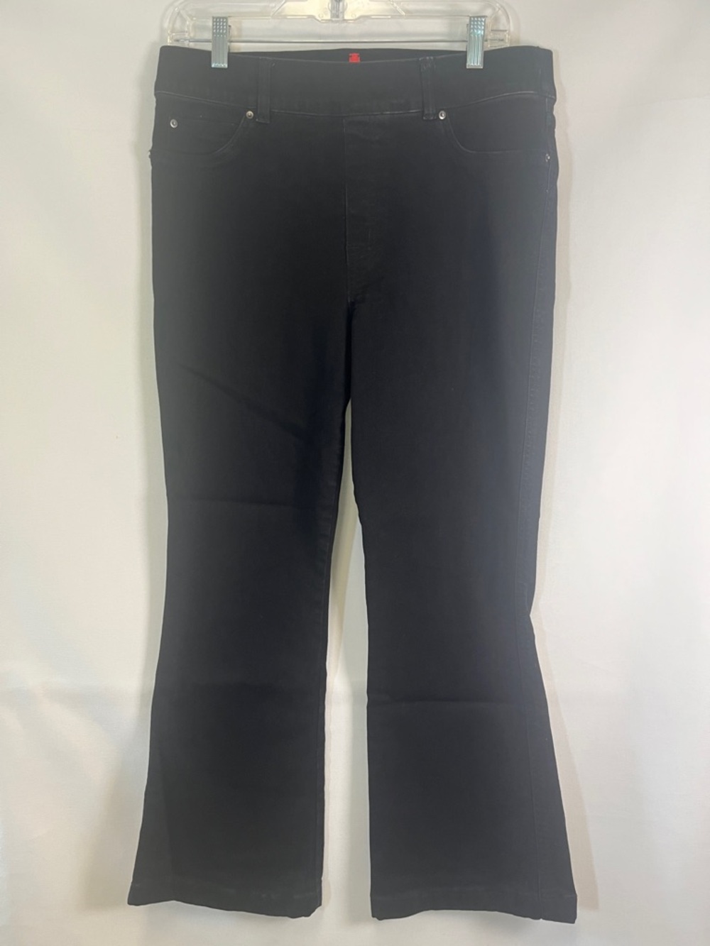 SPANX EveryWear High Rise Kick Flare Pull On Black Jeans Size XL EUC